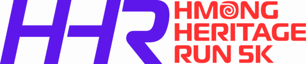 HHR letter in purple and Hmong Heritage Run 5K next to it in red